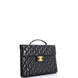 Vintage CC Briefcase Quilted Patent Large