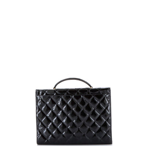 Vintage CC Briefcase Quilted Patent Large