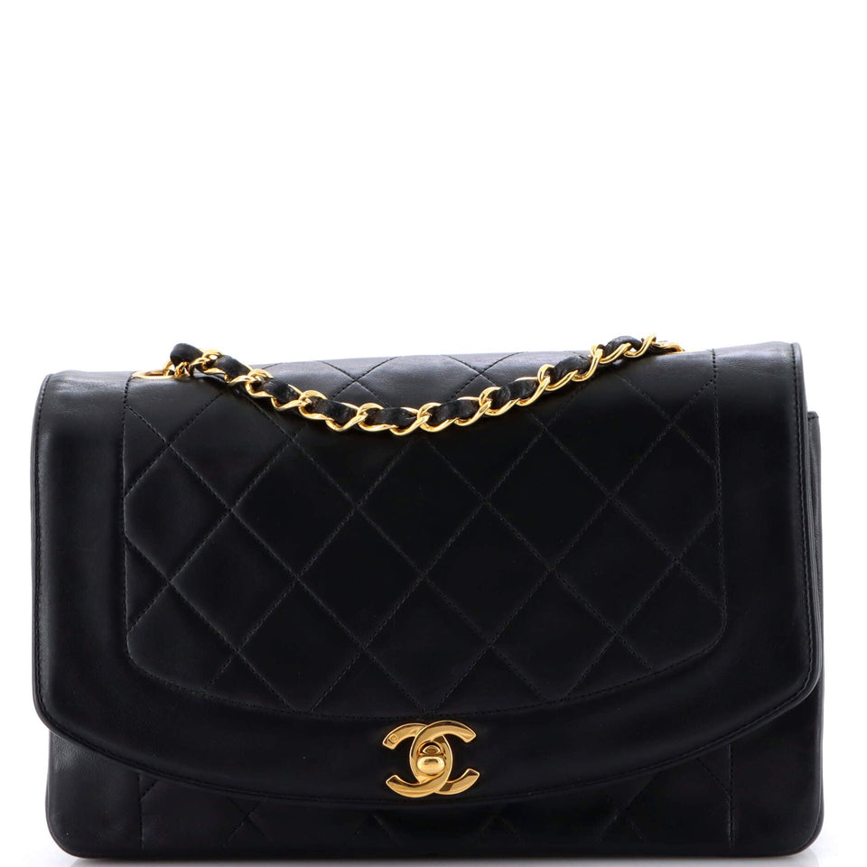 Vintage Diana Flap Bag Quilted Lambskin Medium