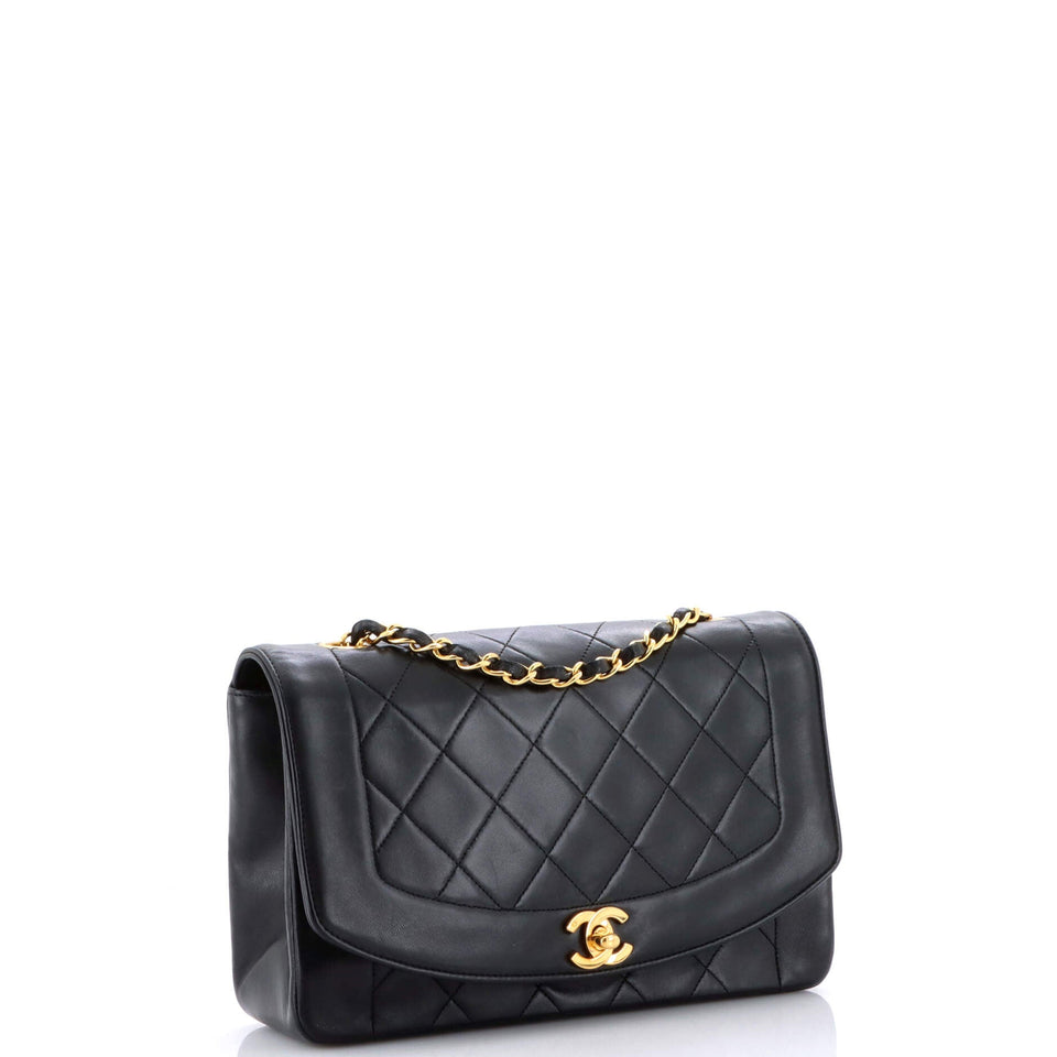 Vintage Diana Flap Bag Quilted Lambskin Medium