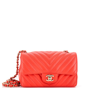 Classic Single Flap Bag Chevron Lambskin Mini