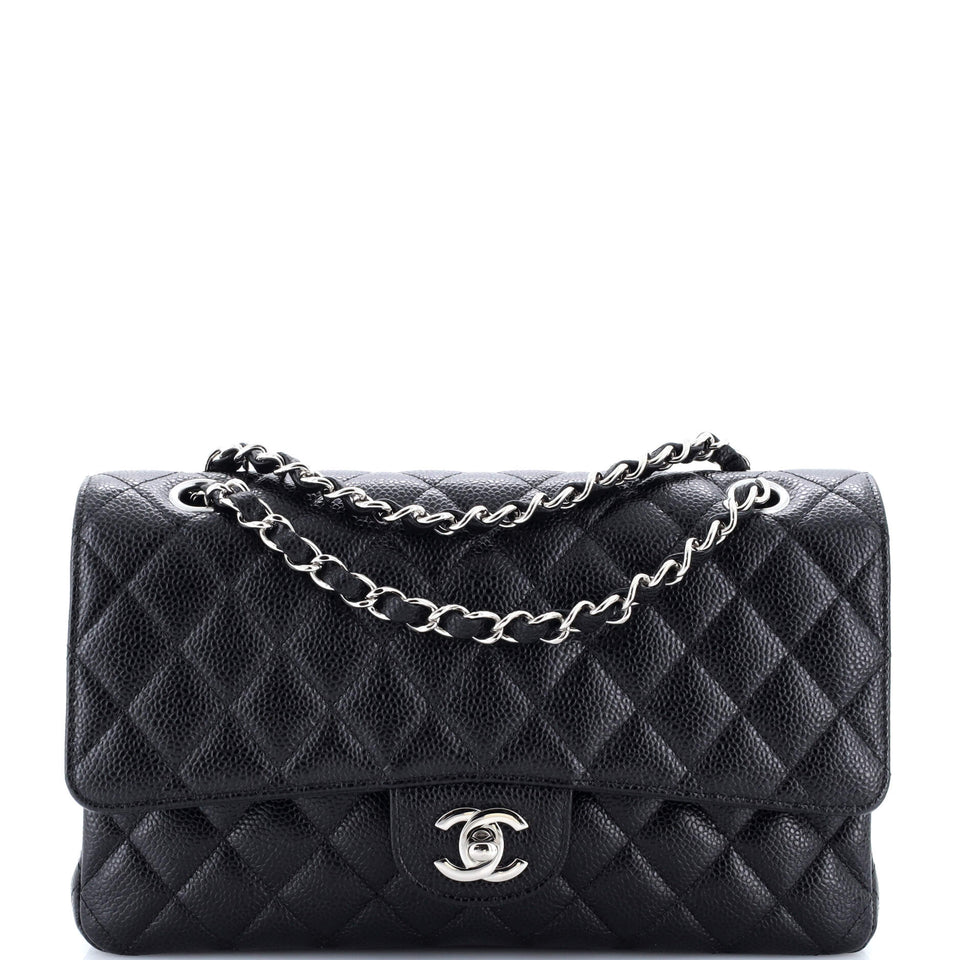 Classic Double Flap Bag Quilted Caviar Medium