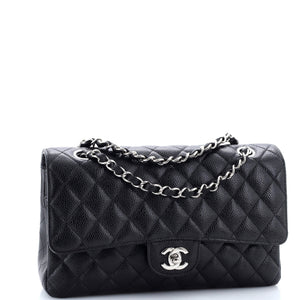Classic Double Flap Bag Quilted Caviar Medium