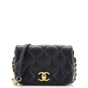 Nailed CC Full Flap Bag Quilted Calfskin Mini