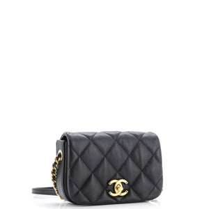 Nailed CC Full Flap Bag Quilted Calfskin Mini