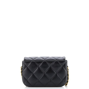 Nailed CC Full Flap Bag Quilted Calfskin Mini