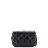 Nailed CC Full Flap Bag Quilted Calfskin Mini