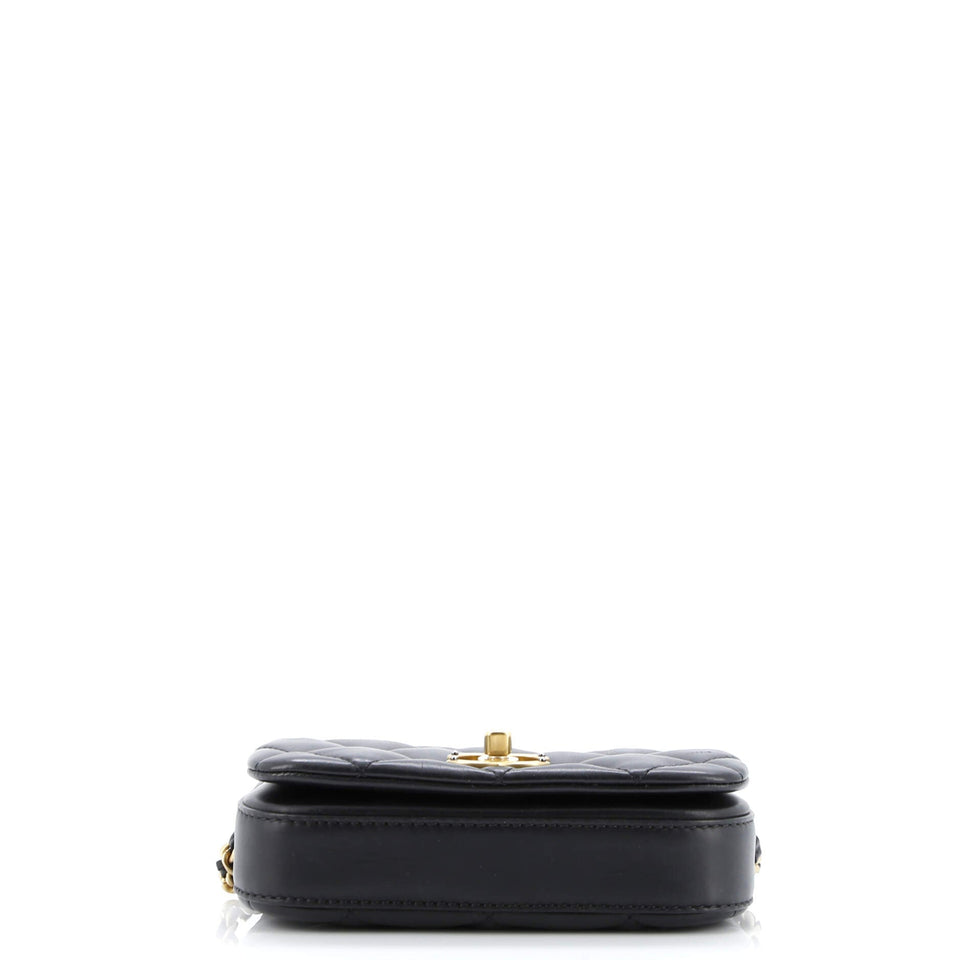 Nailed CC Full Flap Bag Quilted Calfskin Mini