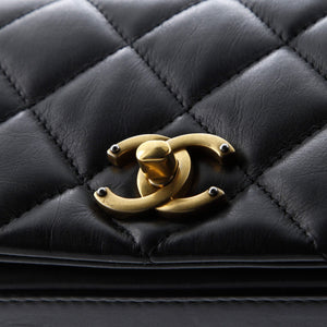 Nailed CC Full Flap Bag Quilted Calfskin Mini