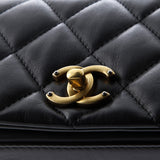 Nailed CC Full Flap Bag Quilted Calfskin Mini