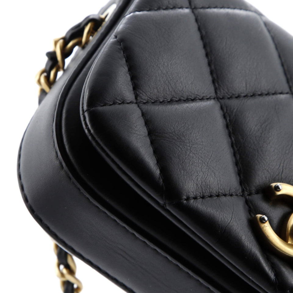 Nailed CC Full Flap Bag Quilted Calfskin Mini
