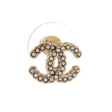 CC Stud Earrings Metal with Faux Pearls