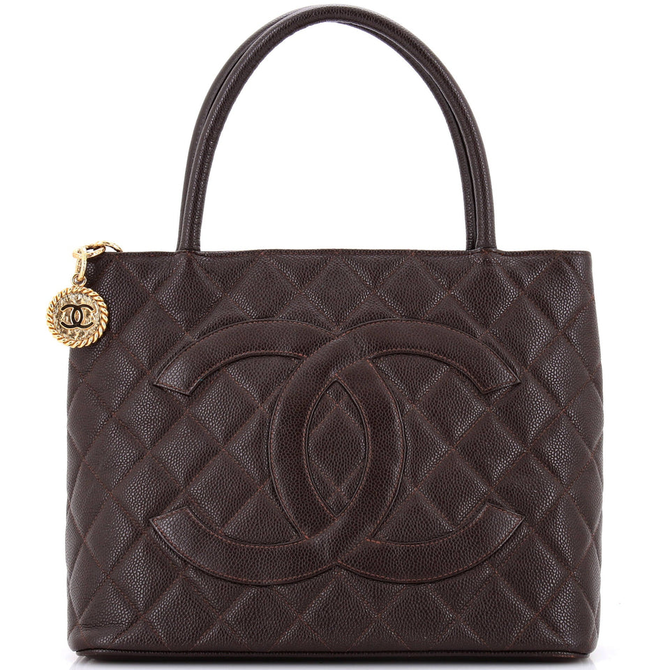 Medallion Tote Quilted Caviar
