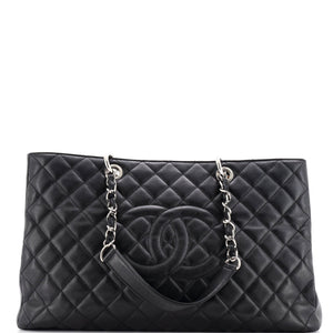 Grand Shopping Tote Quilted Caviar XL