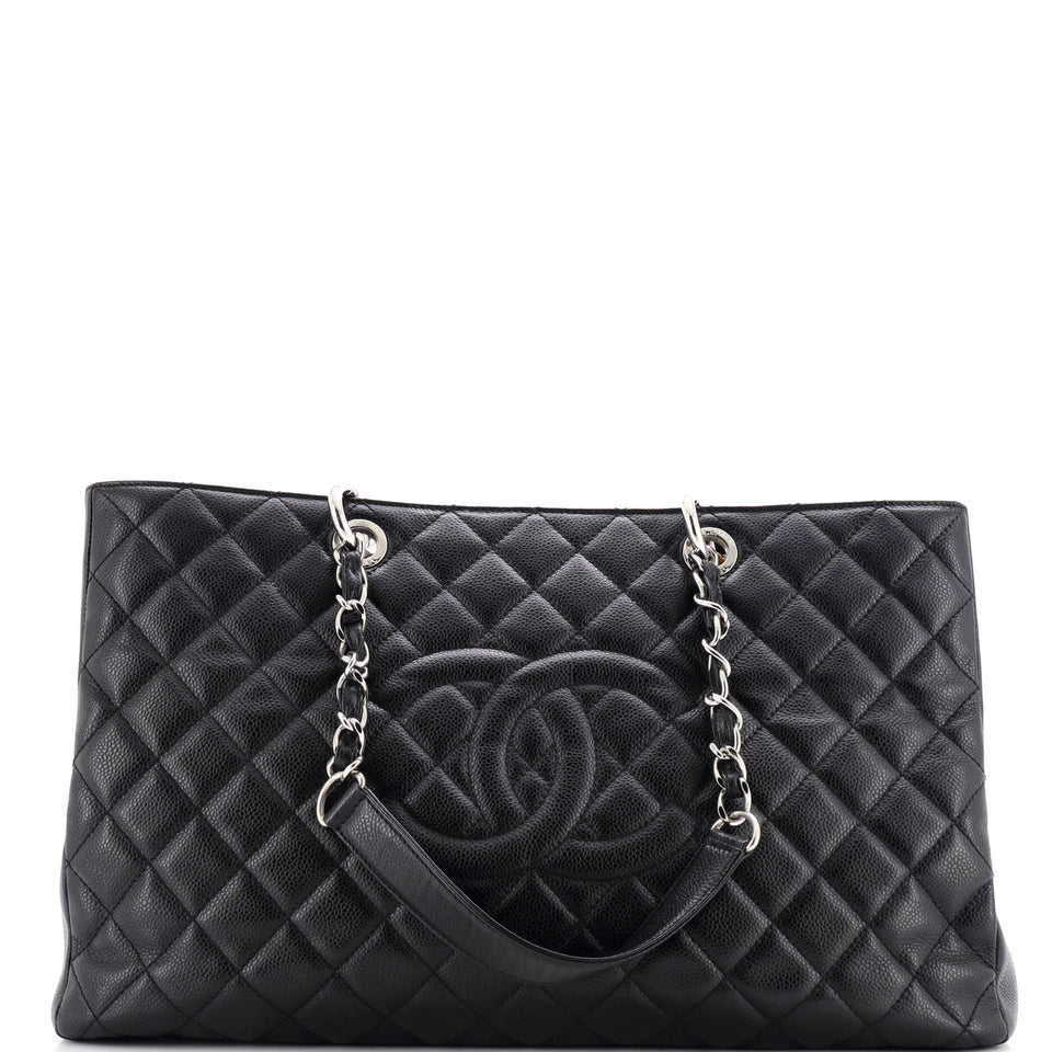 Grand Shopping Tote Quilted Caviar XL