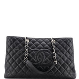 Grand Shopping Tote Quilted Caviar XL