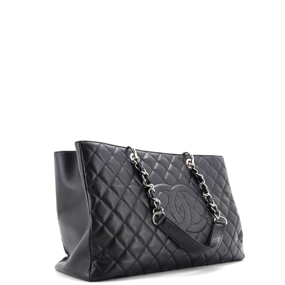 Grand Shopping Tote Quilted Caviar XL