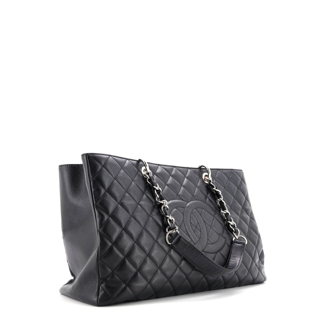 Grand Shopping Tote Quilted Caviar XL