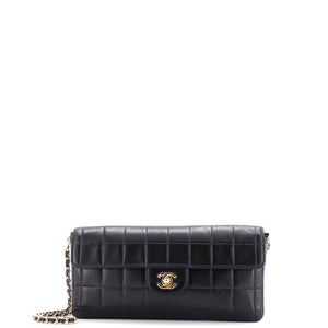 Chocolate Bar Flap Bag Quilted Lambskin East West