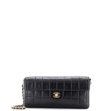 Chocolate Bar Flap Bag Quilted Lambskin East West