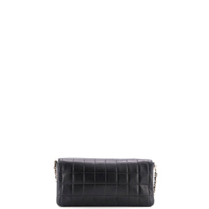 Chocolate Bar Flap Bag Quilted Lambskin East West