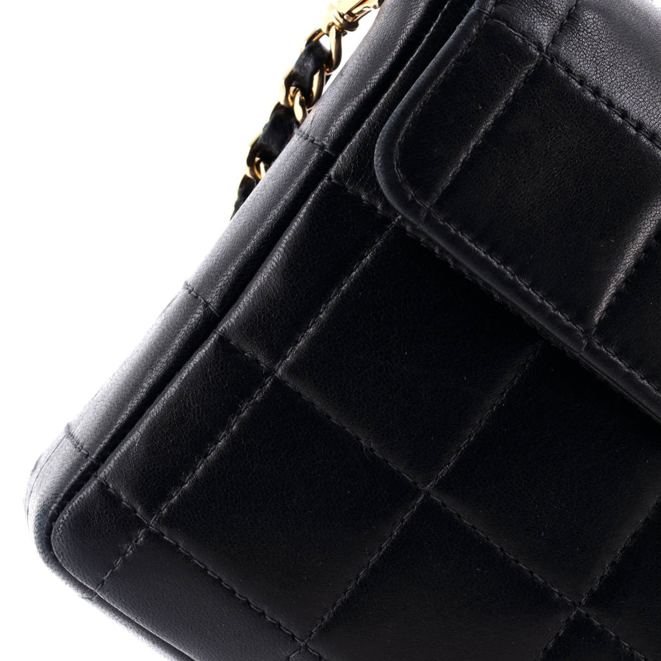 Chocolate Bar Flap Bag Quilted Lambskin East West