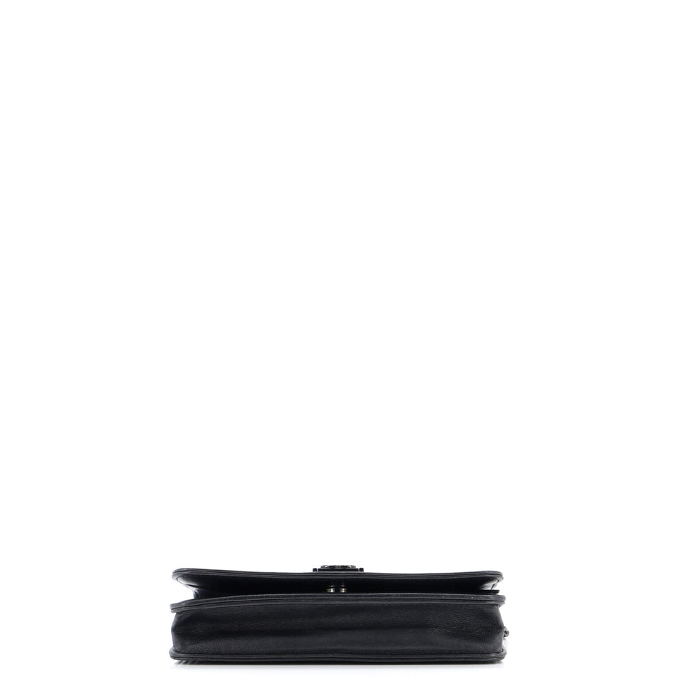 So Black Boy Wallet on Chain Quilted Caviar