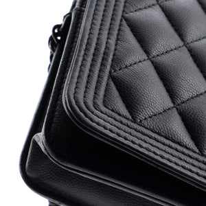 So Black Boy Wallet on Chain Quilted Caviar