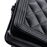 So Black Boy Wallet on Chain Quilted Caviar