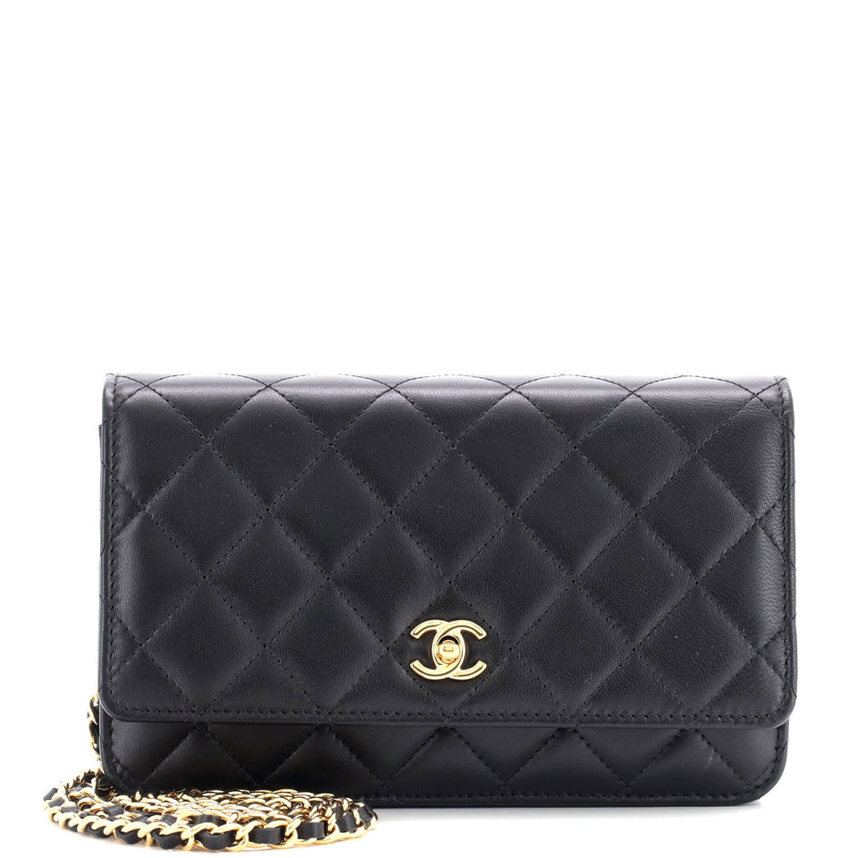 Wallet on Chain Quilted Lambskin