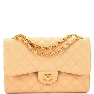 Classic Double Flap Bag Quilted Caviar Jumbo