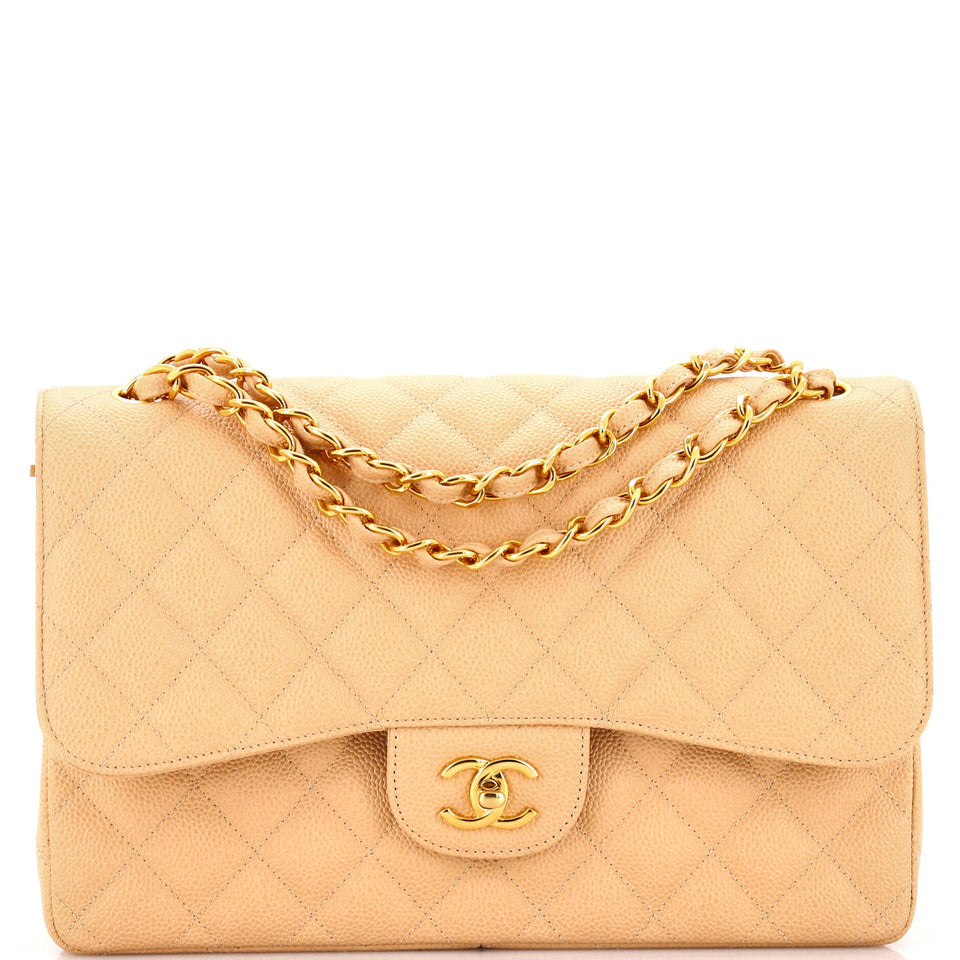 Classic Double Flap Bag Quilted Caviar Jumbo