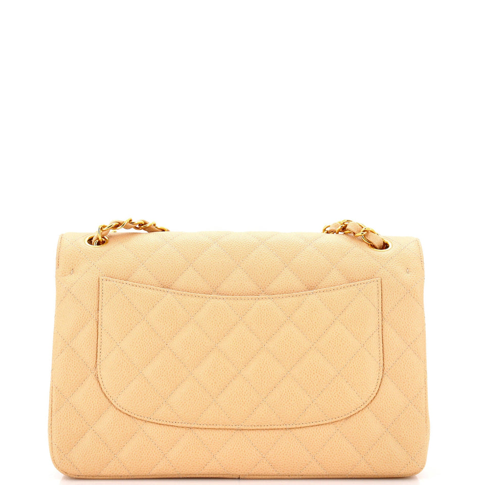 Classic Double Flap Bag Quilted Caviar Jumbo