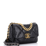 19 Flap Bag Quilted Shiny Crumpled Calfskin Medium