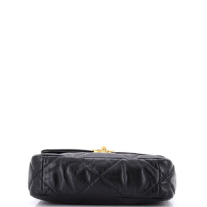 19 Flap Bag Quilted Shiny Crumpled Calfskin Medium
