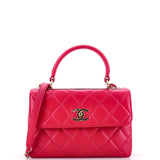 Trendy CC Top Handle Bag Quilted Lambskin Small