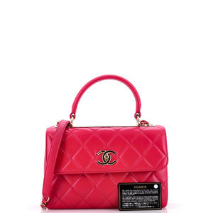 Trendy CC Top Handle Bag Quilted Lambskin Small