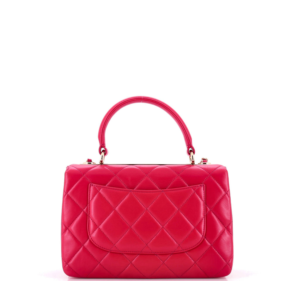 Trendy CC Top Handle Bag Quilted Lambskin Small