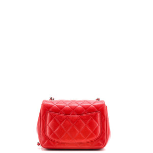 Square Classic Single Flap Bag Quilted Lambskin Mini