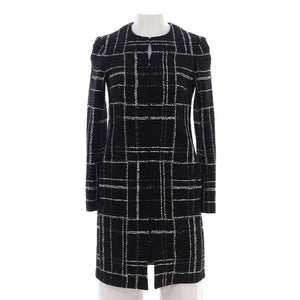 Women's Collarless Coat Tweed