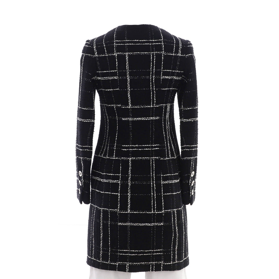 Women's Collarless Coat Tweed