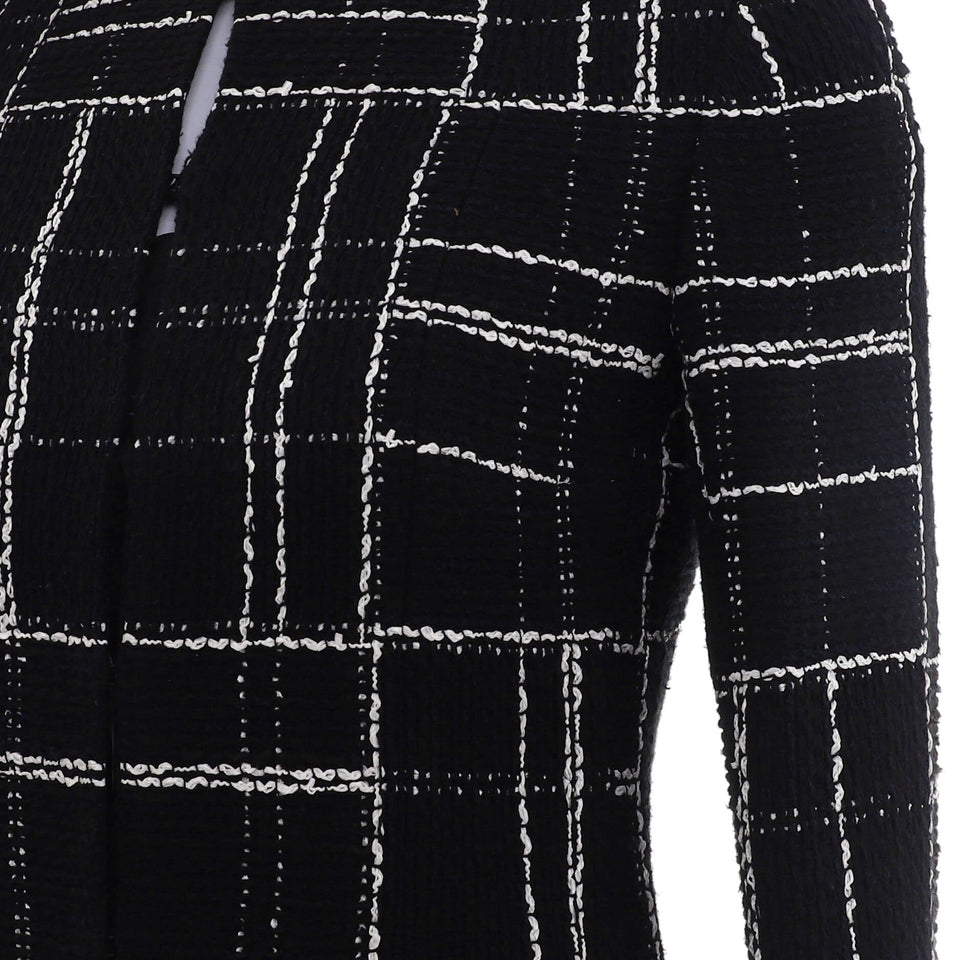 Women's Collarless Coat Tweed