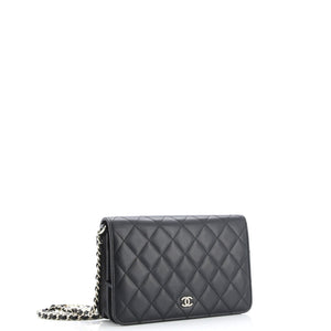 Pearl Strap Wallet on Chain Quilted Lambskin