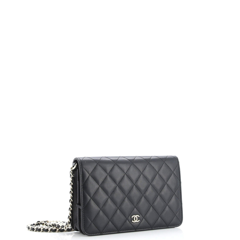 Pearl Strap Wallet on Chain Quilted Lambskin