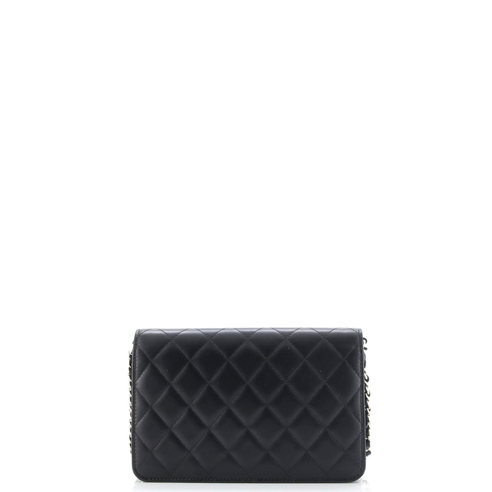 Pearl Strap Wallet on Chain Quilted Lambskin