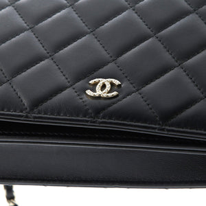 Pearl Strap Wallet on Chain Quilted Lambskin