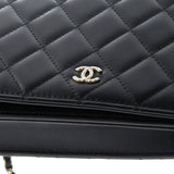 Pearl Strap Wallet on Chain Quilted Lambskin