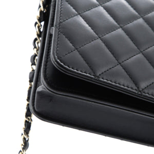 Pearl Strap Wallet on Chain Quilted Lambskin