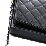 Pearl Strap Wallet on Chain Quilted Lambskin