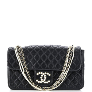 Westminster Pearl Chain Flap Bag Quilted Lambskin Medium